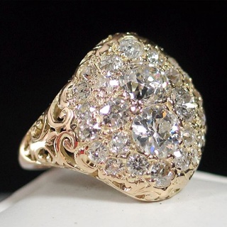 925 Prata Esterlina Lindo Ouro Cor De Anéis De Casamento De Noiva Full Cubic Zirconia Brilhante Acessórios De Festa De Senhora Alta Qualidade Jóias Femininas