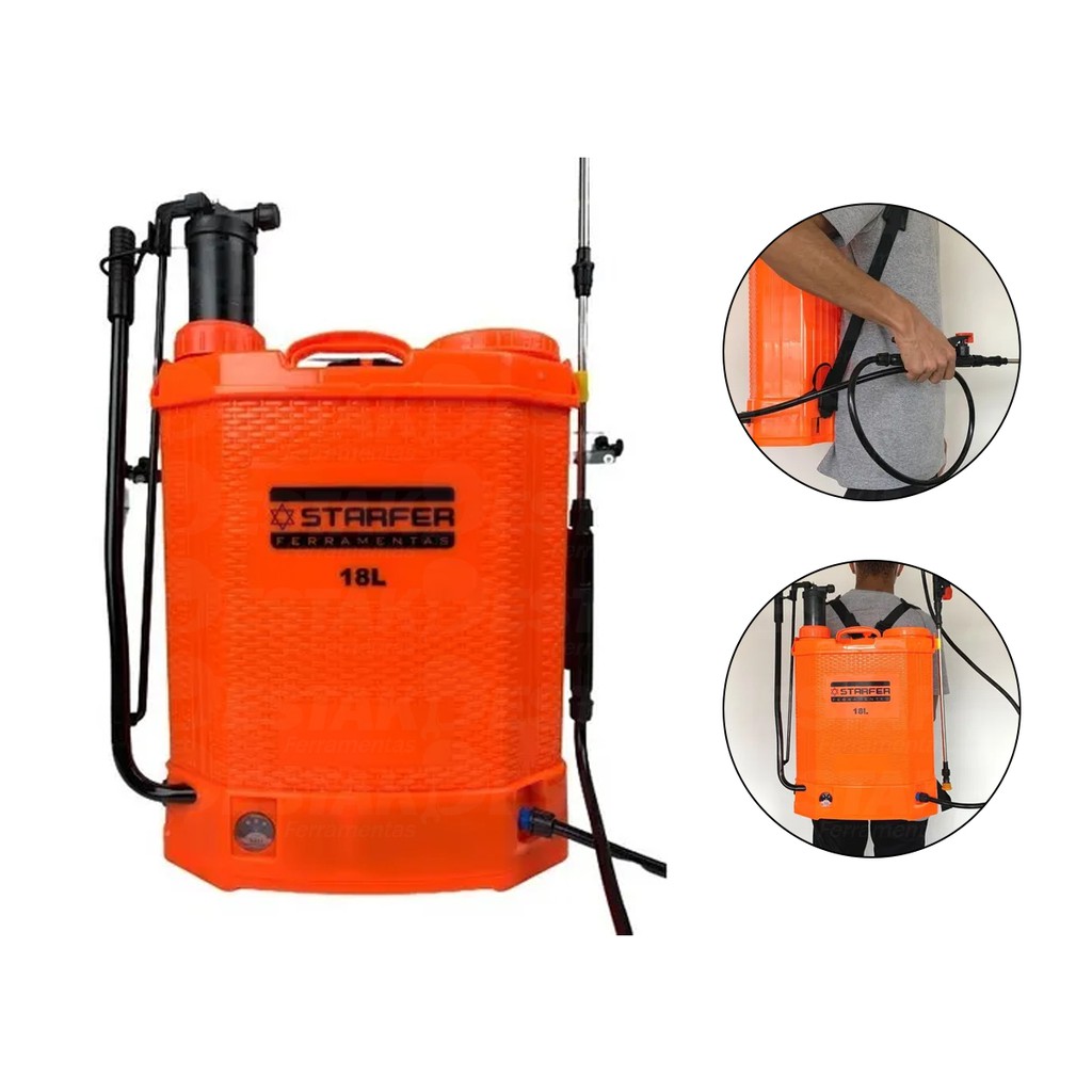 Pulverizador Costal 18L 2 em 1 Elétrico e Manual Starfer