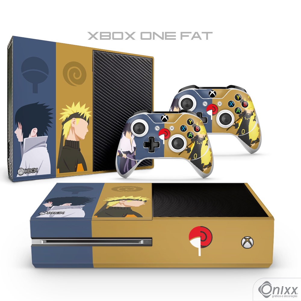 Skin XBOX ONE FAT Adesiva Naruto e Sasuke Minimalist