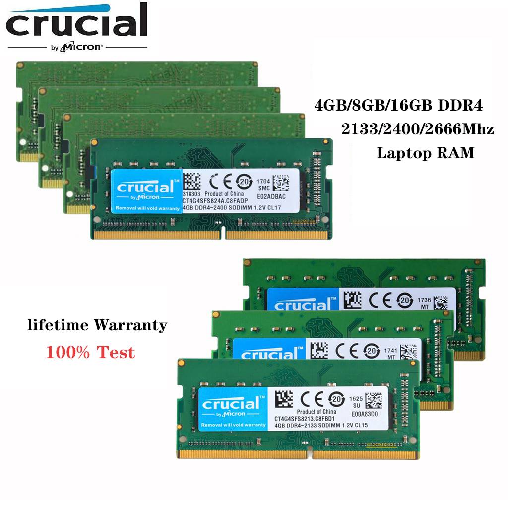 Crucial DDR4 Notebook RAM 4GB 8GB 16GB 2400MHz 266mhz 2133MHz 3200Mhz Memória Para Laptop