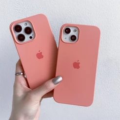 Begônia Para iphone 18/17/16/15/13/14/12/11/Pro max/Air/XS XR/7/8/Plus/SE/Mini/Capa De Telefone De silicone Líquido