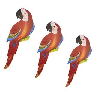 Trio De Parede Arara Vermelha Decoração Fauna Brasileira MDF Pintado a mão em Oferta na Shopee