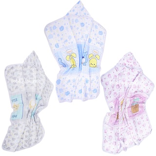Toalha Fralda Soft 2 Camadas Com Capuz 85X85cm Bebê Recém Nascido