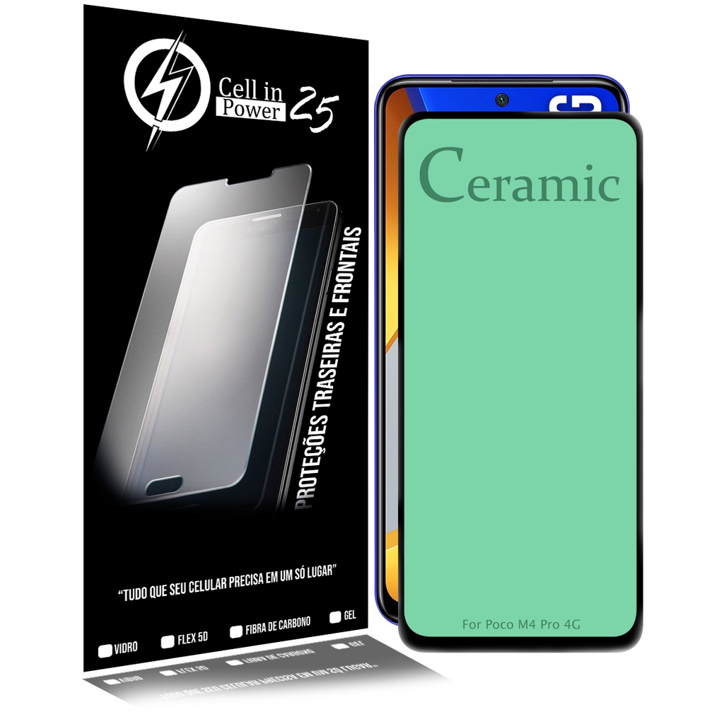 2 Película De Cerâmica 3D 9D Frontal Cobre Toda a Tela Poco M4 Pro 4G 6.4 - Cell In Power25