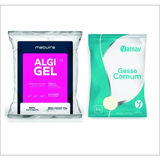 kit moldagem gesso comum 1Kg + Alginato Algigel