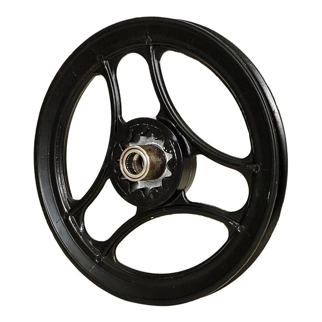 Polia Ventilada Preta Com Rolamentos Bikelete E Mobilete em Oferta na Shopee