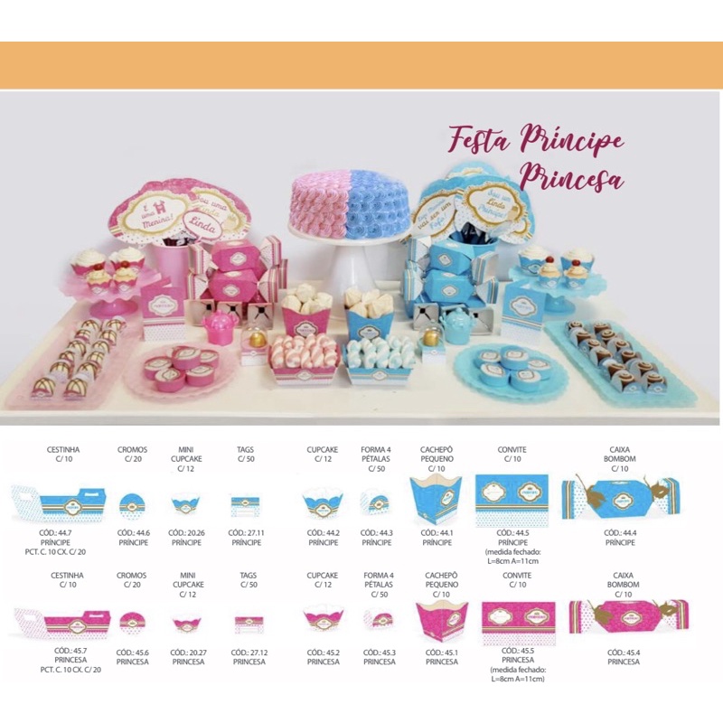 kit festa príncipe princesa festa chá revelação completo - Home & Living