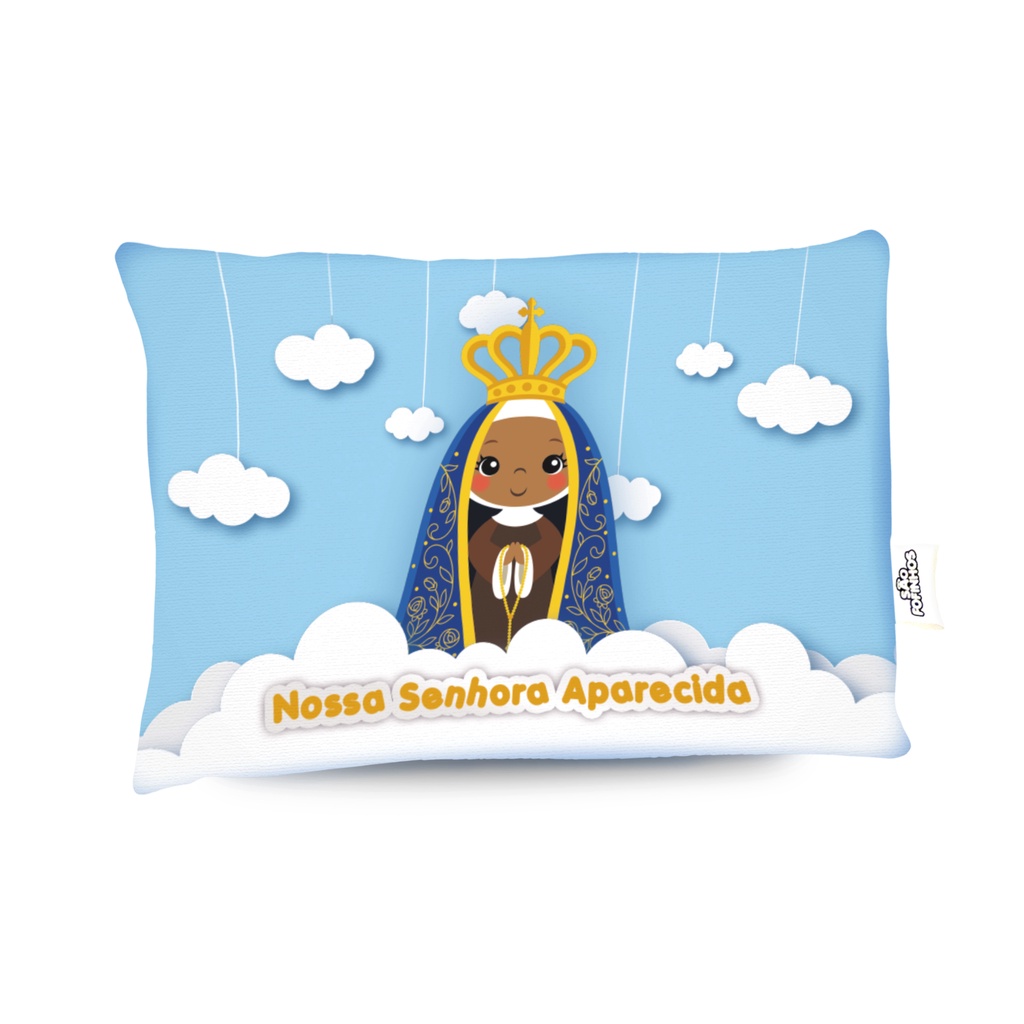 Travesseiro Nossa Senhora Aparecida  – Presente Católico Infantil – Decoração Religiosa