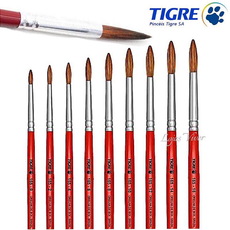 Pincel 165 Orelha de Boi - Tigre em Oferta na Shopee
