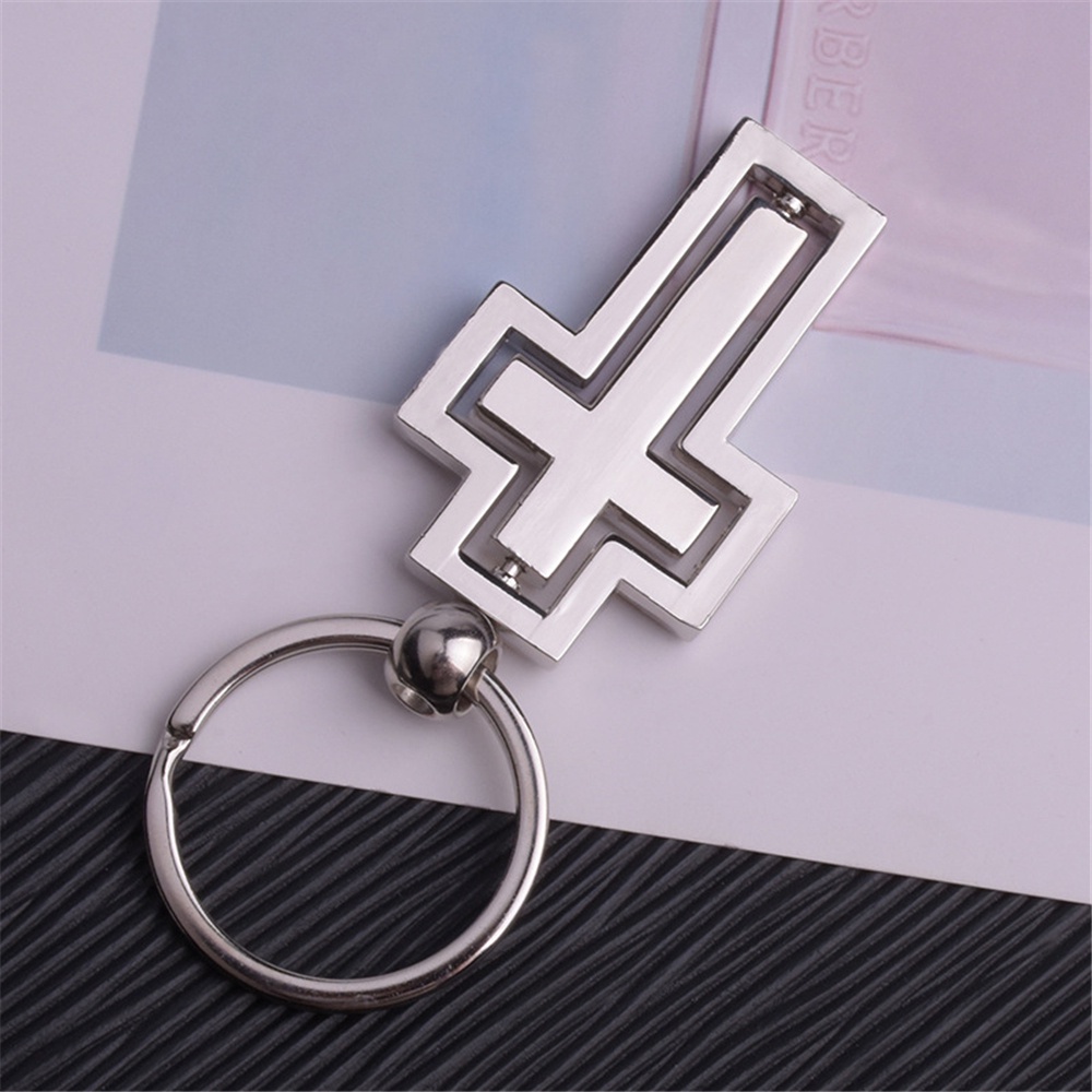 Chaveiro De Moda Cruz Rotativa Metal Oca Carro Pingente De Presente Cristã De Feriado Amigo