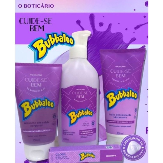 Edição Limitada Cuide-se Bem Bubbaloo Uva - O Boticário