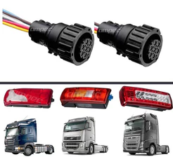 Kit 2 Chicotes Conectores Lanterna Compatível com Scania S4 S5 Volvo FH 12 13 16