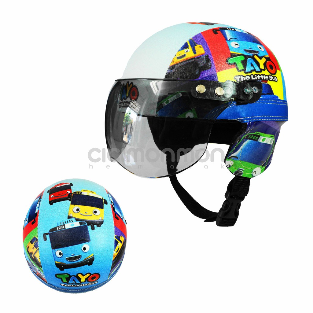 Capacete Infantil SUPER Retrô Personagem De Ônibus Tayo