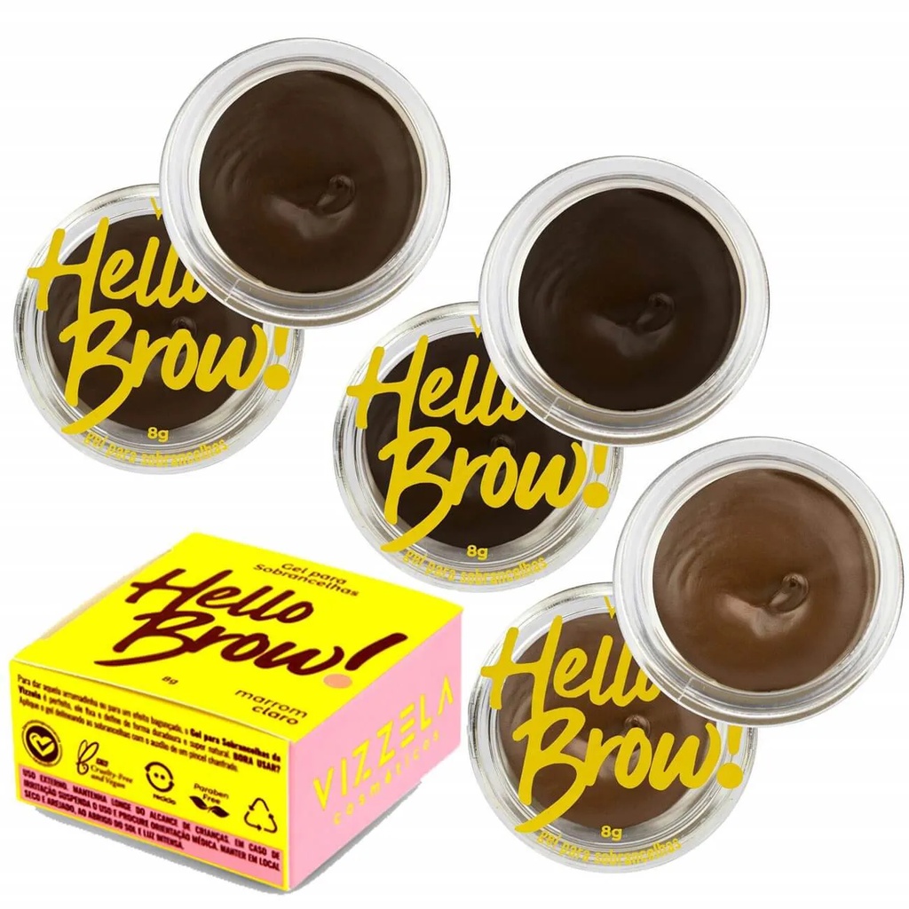 Gel Para Sobrancelhas Hello Brow Preeche e Fixa - Vizzela | Shopee Brasil