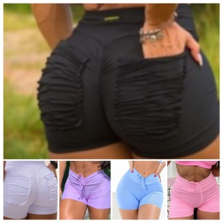 Short feminino fitness EMPINA bumbum com BOLSO atrás.