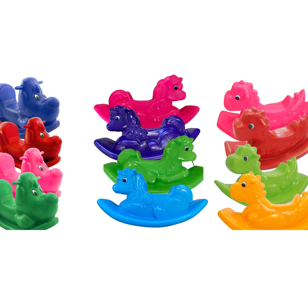 3 Gangorras Exclusivas-kit Com Gangorra Cachorrinho Feliz-gangorra Cavalo Mágico Unicórnio-gangorra Dino -brinquedos