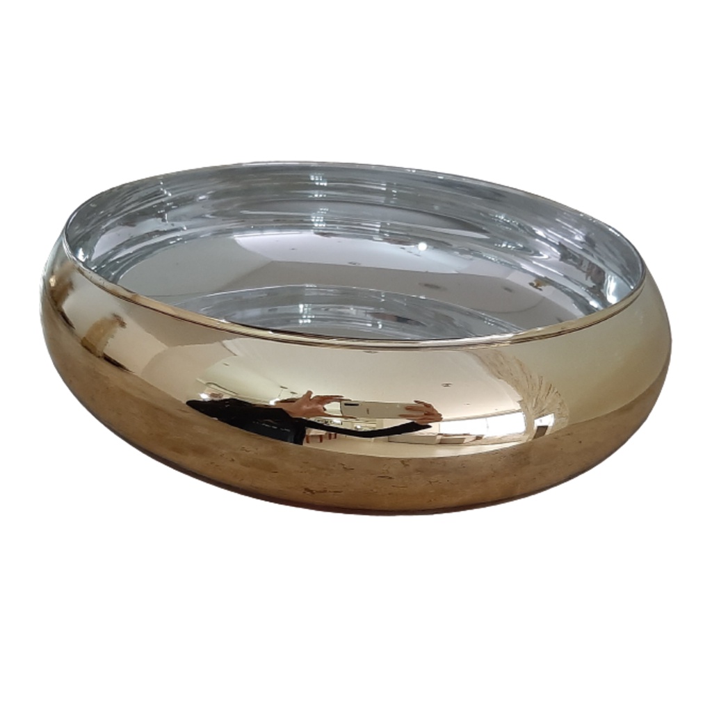 vaso dourado em vidro espelhado centro de mesa redondo alta qualidade