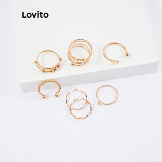 Lovito Anéis Casuais De Metal em Froma de Estrela L26LD132 (Ouro)