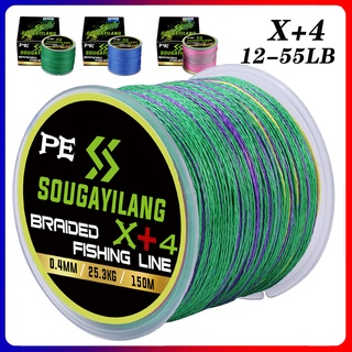 Sougayilang 150m Multifilamento 4 Fios/ 8 Fios Super Forte 12-100lb Pe Linha De Pesca Entrançada De Fibra