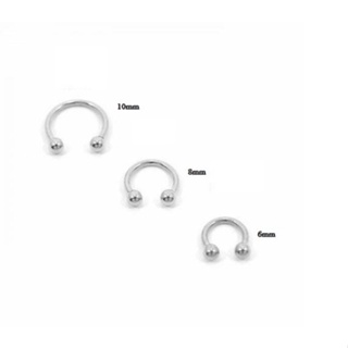 Kit c/ 3 Piercings, Septo Ferradura Em Aço Inoxidável 6mm, 8mm, 10mm em Oferta na Shopee