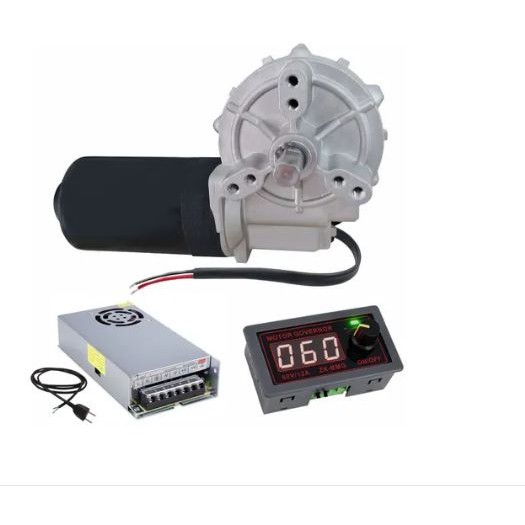 Motor Motoredutor 12v Dc 82 Rpm + Controlador Pwm R + Fonte