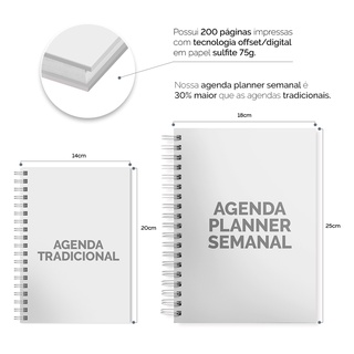 Agenda Planner Semanal Personalizada Glitter Nude Shopee Brasil