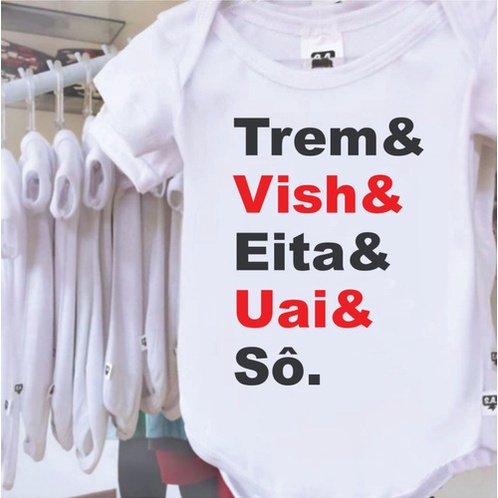 Body Infantil Bebê Menina/menino Mineiro Trem&vish&uai&sô