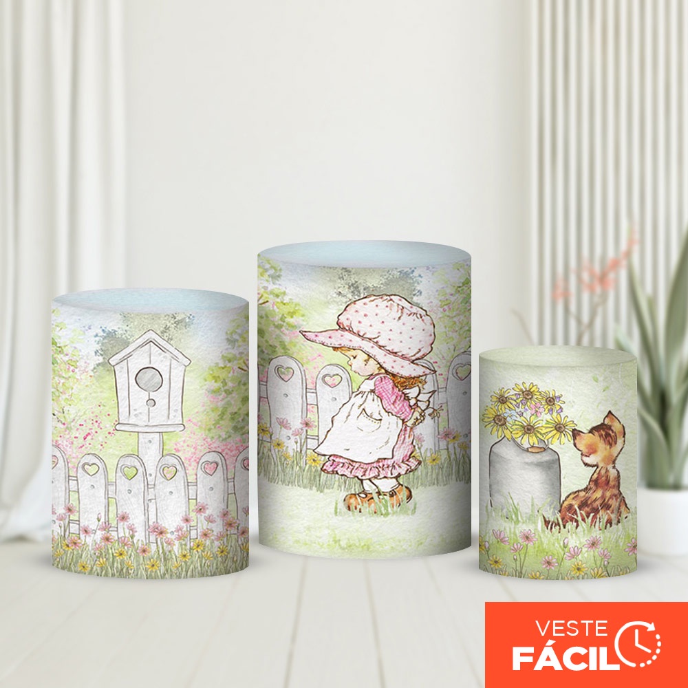 Trio Capas Cilindros Menina Camponesa Veste Fácil Em Tecido Com Elástico Decoração Festas em Oferta na Shopee