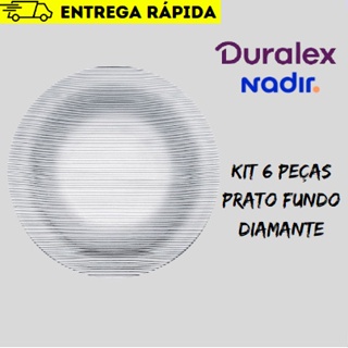 Kit 6 Pratos Fundos Duralex Diamante -  Nadir em Oferta na Shopee