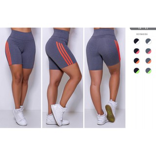Bermuda Feminina Listras Treino Academia Confortável Oferta