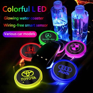Luminária/Porta-Copos Com Claro LED Colorida Luminosa Decorativa Antiderrapante Para Carro em Oferta na Shopee