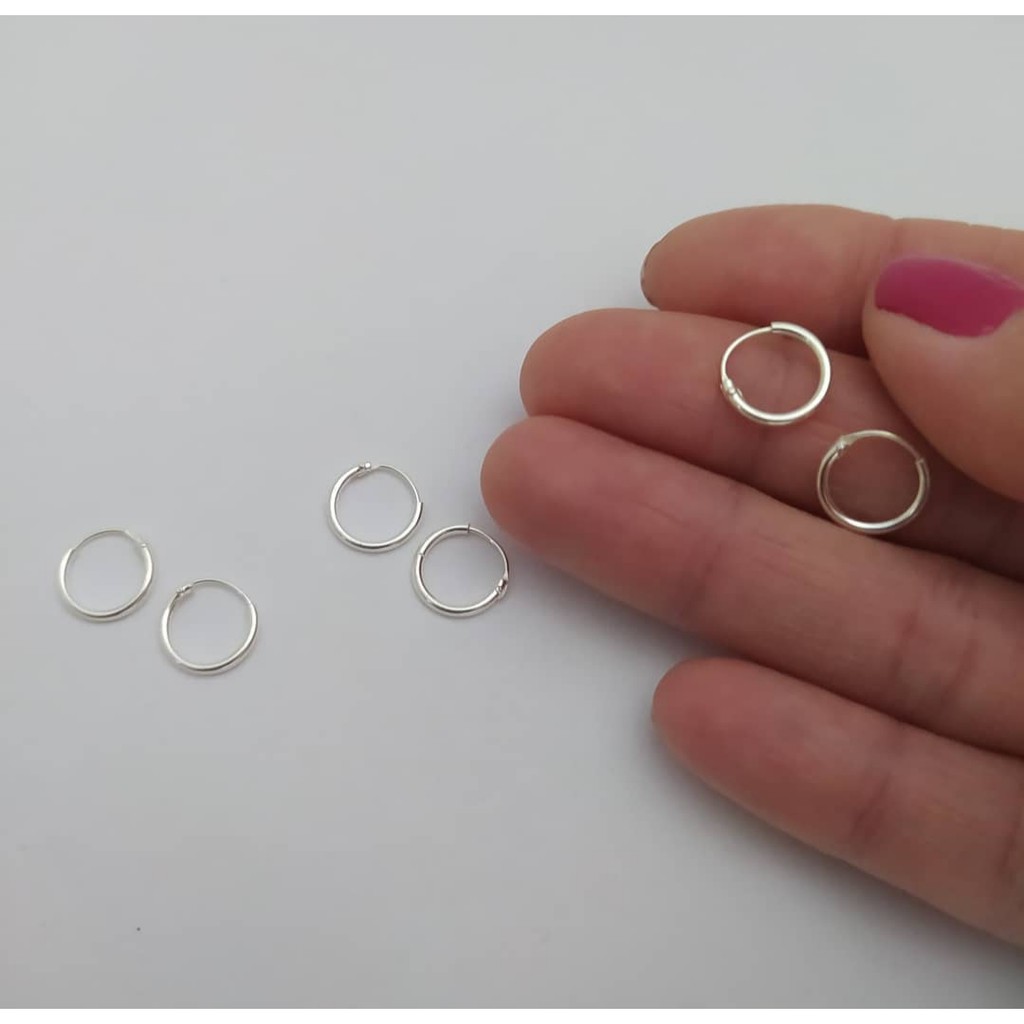 Kit Argolinhas 3 pares em prata de lei 925...kit mini argolas em prata legítima unissex..5mm..7mm..10mm..kit brinco argolas moda adolescentes..kit argolinhas moda infantil..kit argolas moda masculina..kit brincos argolinhas moda feminina.