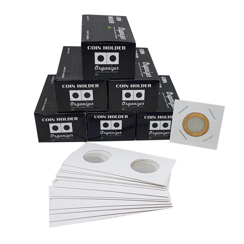 300 Coin Holders (6 Caixas De 50un.) Várias Medidas - Marca Organizer (de grampear) em Oferta na Shopee
