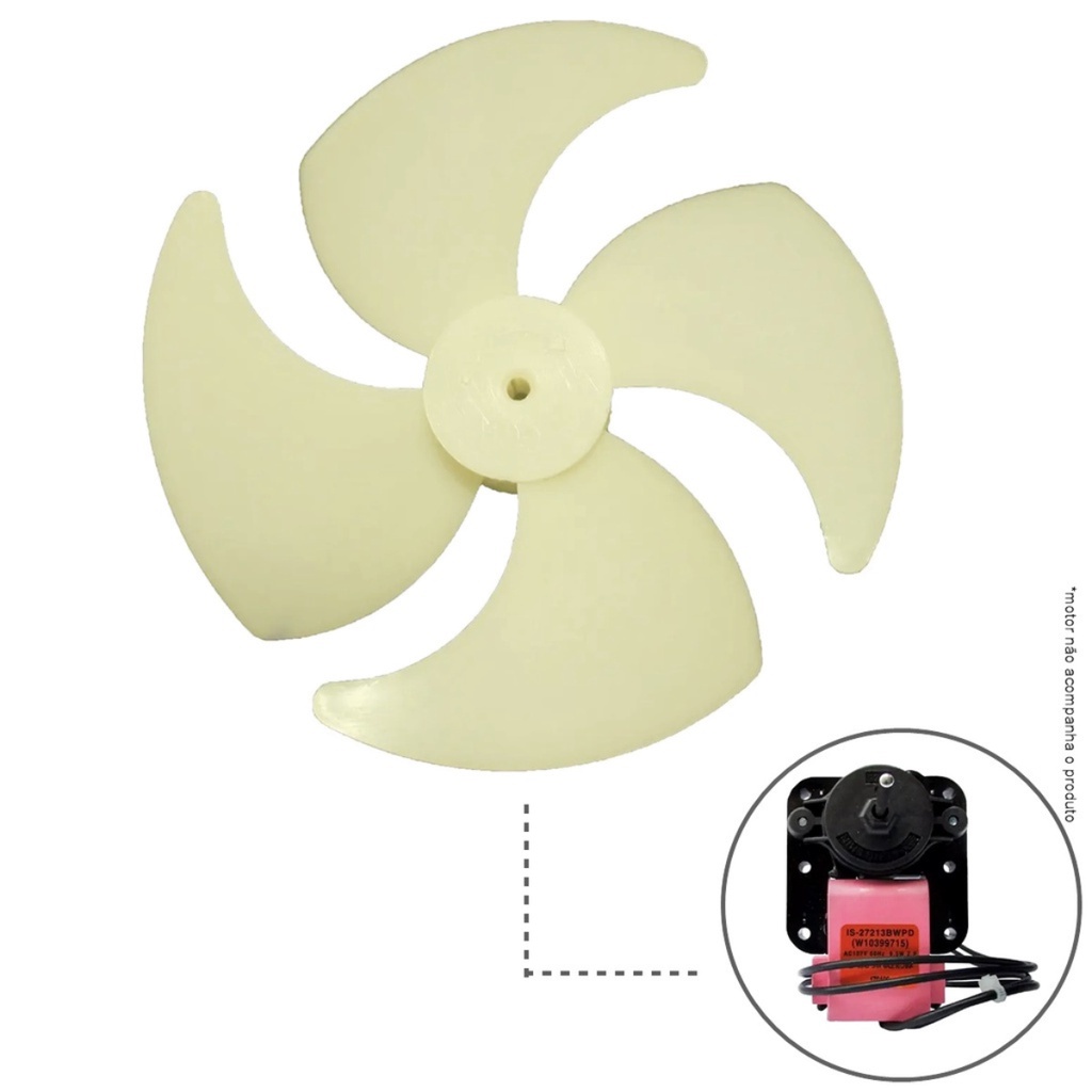 Hélice Do Motor Ventilador Plástico Para Micro Motor compatível Brastemp Consul W10399715 W10185283