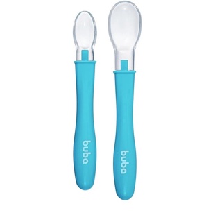 Colher De Silicone Introdução Alimentar Conjunto 02 Unidades Buba