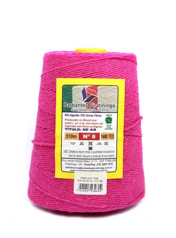 Barbante Piratininga 700g Número 8 Cor Pink crochê trico artesanato tapete tear amigurumi