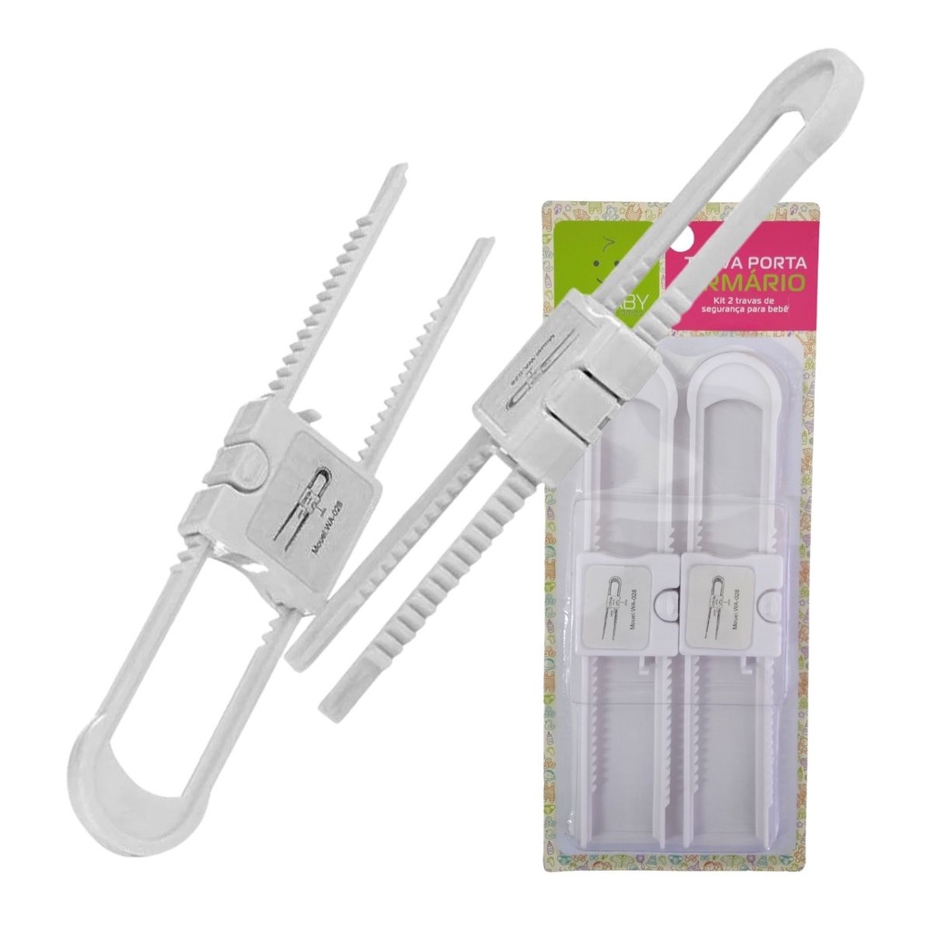 2 Trava Segurança Bebe Criança P/porta Guarda Roupas Armario
