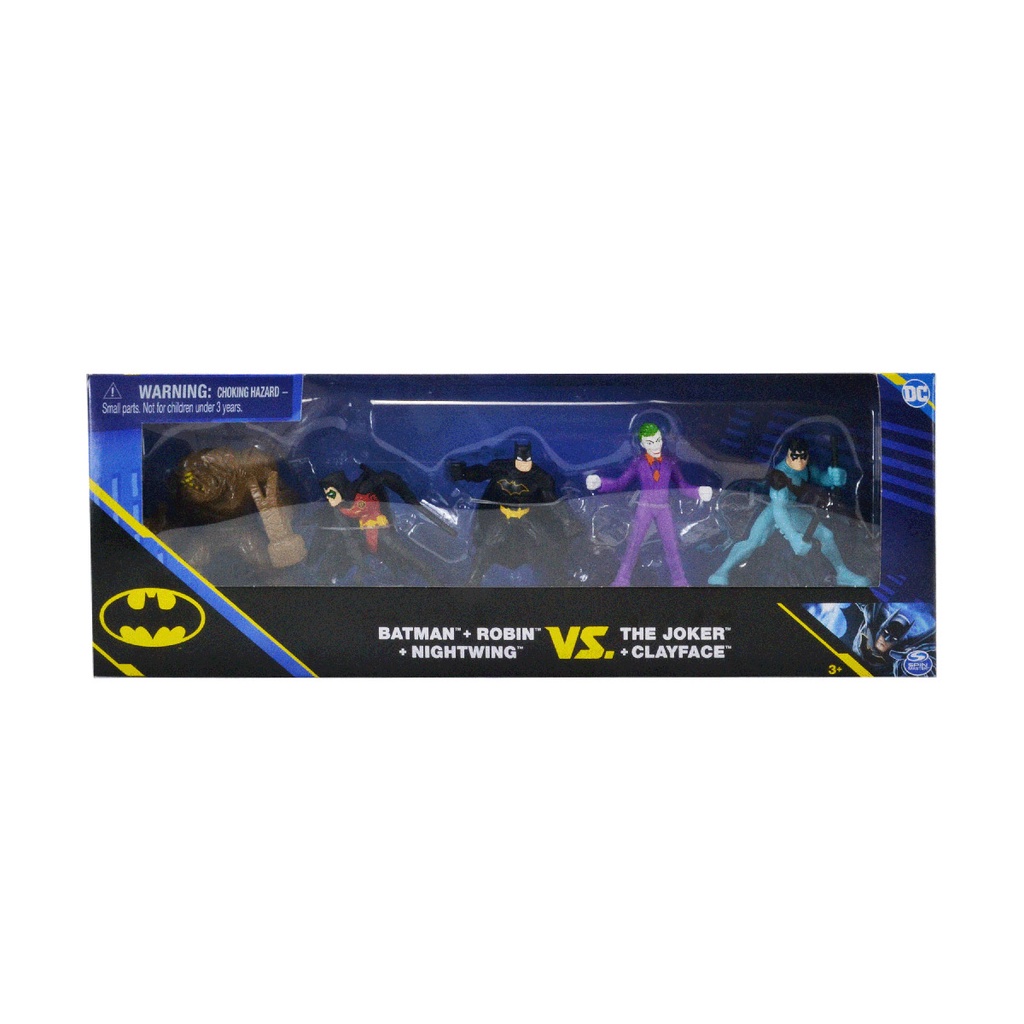 Batman - 5 Bonecos 5cm - Batman vs Coringa e Cara de Barro