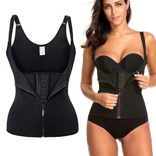 Cinta Feminina Dupla Compressão Medidas Zíper Ajustável Modeladora Colete Abdominal em Oferta na Shopee