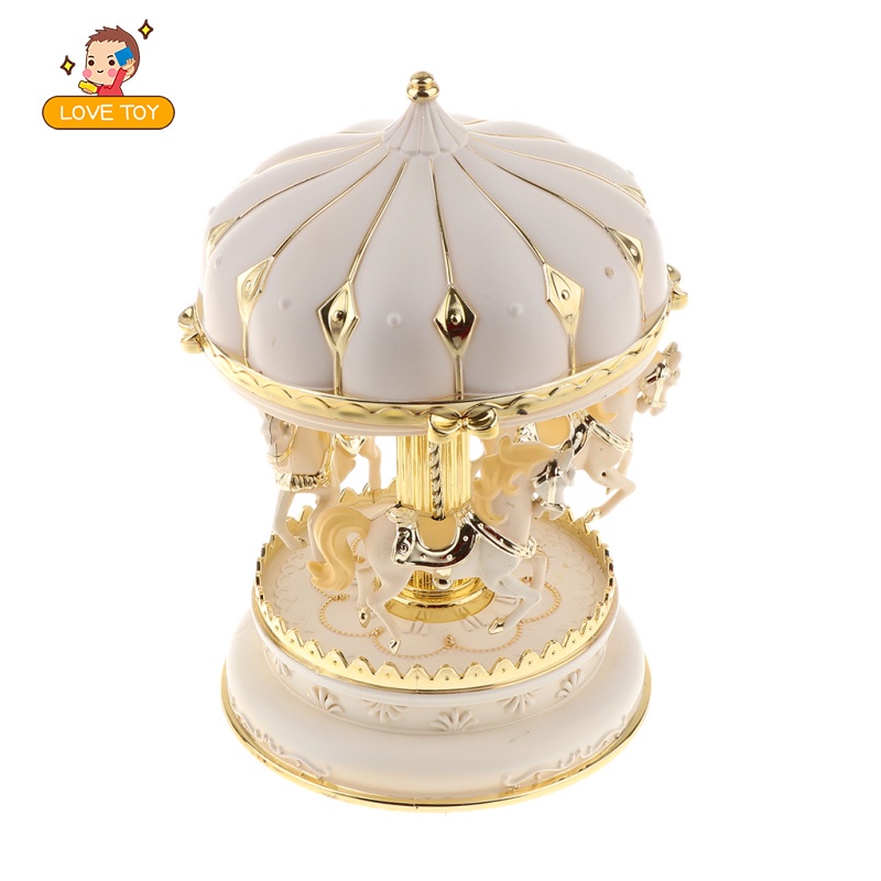 Whgirl 2 Cores Caixinha De Música De Resina Merry-Go Redonda / Carsel /  Cavalo / Caixa De Música / Presente De Aniversário / Casamento / Natal |  Shopee Brasil
