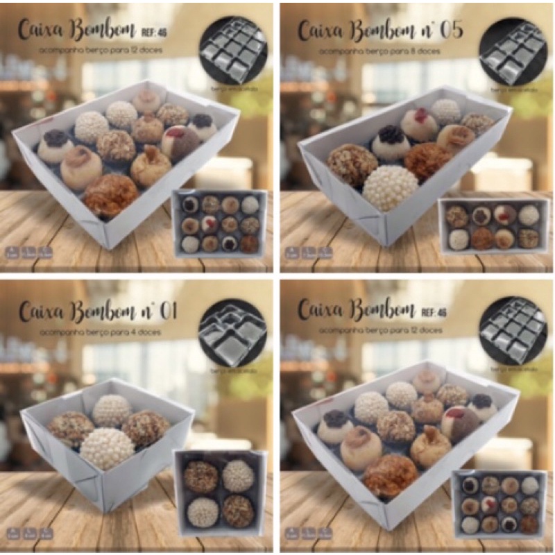 10 Caixas Embalagem  para  páscoa 4 / 6 / 8 / 12 Doces + BERÇO  Com Visor em Oferta na Shopee