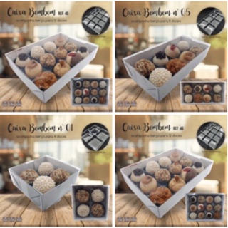 10 Caixas Embalagem  para  páscoa 4 / 6 / 8 / 12 Doces + BERÇO  Com Visor em Oferta na Shopee