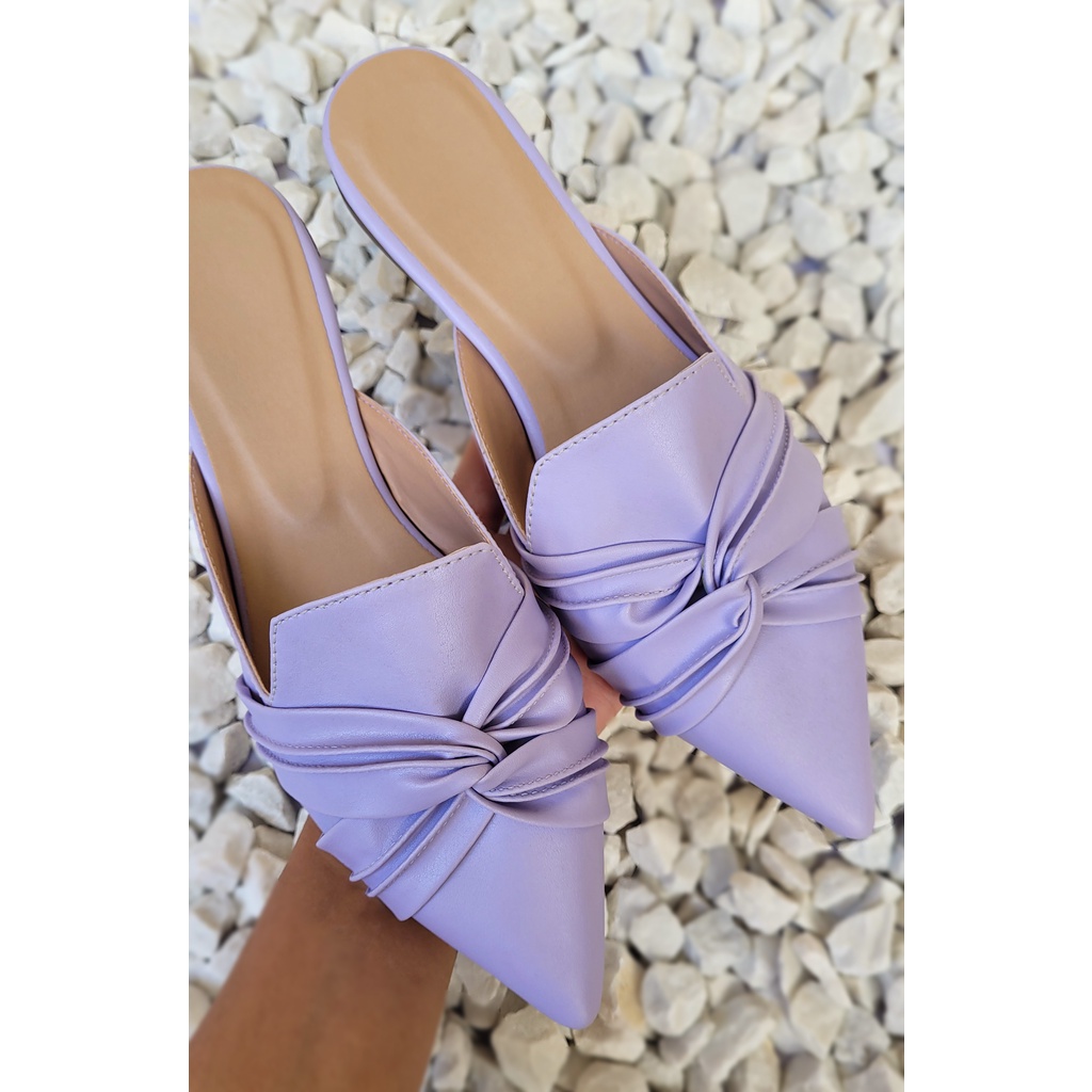 Mule Feminino Rasteira Sapatilha Bico Fino Preta Nude Off White Muller Feminina Sapato Confortável Promoção Original — imagem 2 de 2