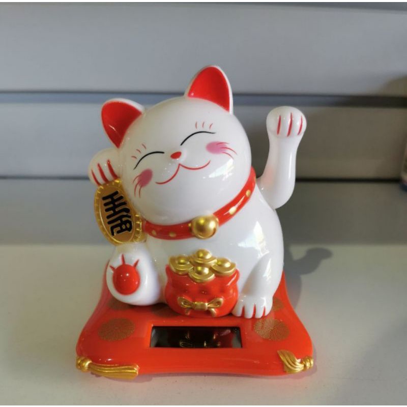 Gato da sorte japonês Maneki neko automático luz solar