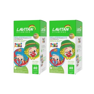 KIT 2 Lavitan Kids 120 Comprimidos Mastigaveis Sortidos