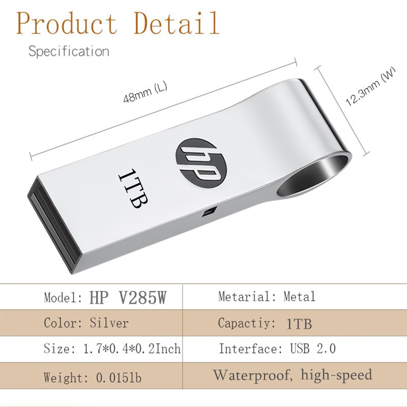 Hp Original Metal Usb Fash Drive 2tb Usb 20 Pendrive Otg Adapter High Speed Memory Stick 9545