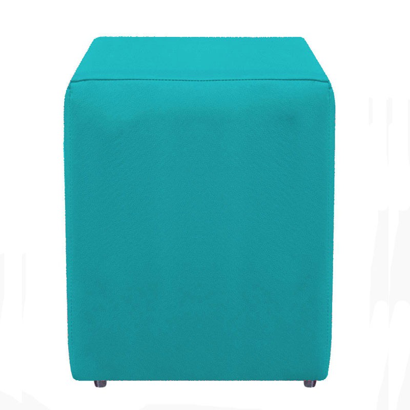 Puf pufe Dado quadrado decorativo suede azul turquesa para quarto recepção
