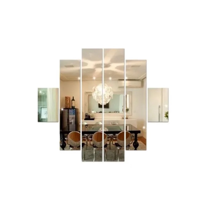 Kit 6 peças espelhos para decoração de ambiente em Oferta na Shopee