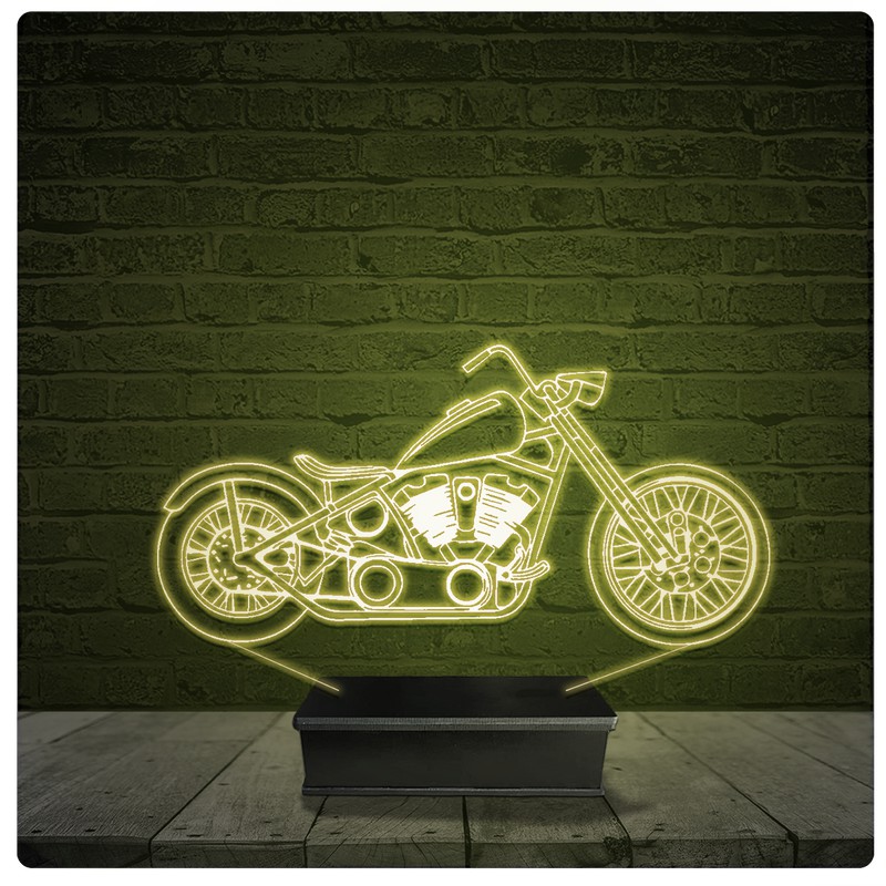 Led Luminária Acrílico Abajur - Moto Custom