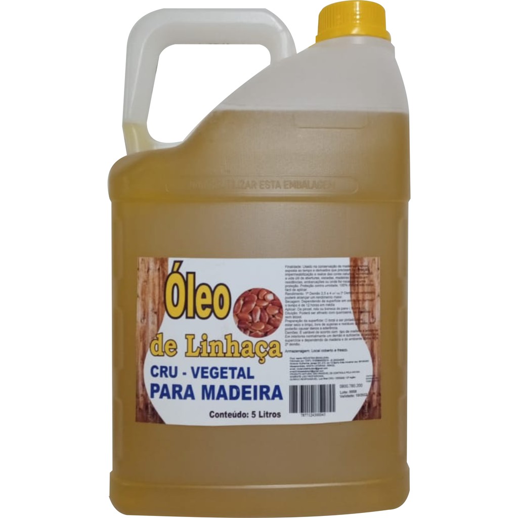 Óleo de Linhaça CRU para Madeira 100% Natural 5 Litros